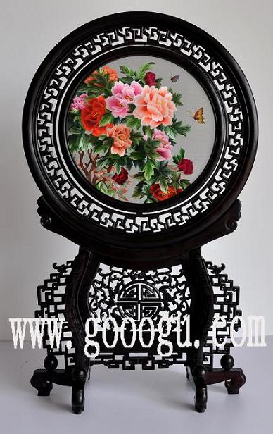 牡丹刺繡精品,牡丹雙面繡高檔,蘇州刺繡精品